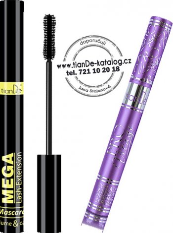 sada pro svůdný pohled II., řasenka Mega Lash-Extension, sérum na řasy TianDe