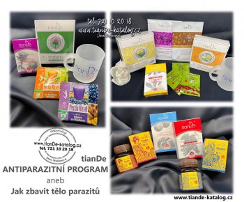 ANTIPARAZITNÍ PROGRAM aneb Jak zbavit svoje tělo parazitů, tianDe, ořešák královský, komplex, čínská kávová zrna, omán pravý, detox, ostropestřec mariánský, riboflavin, bylinné směsi